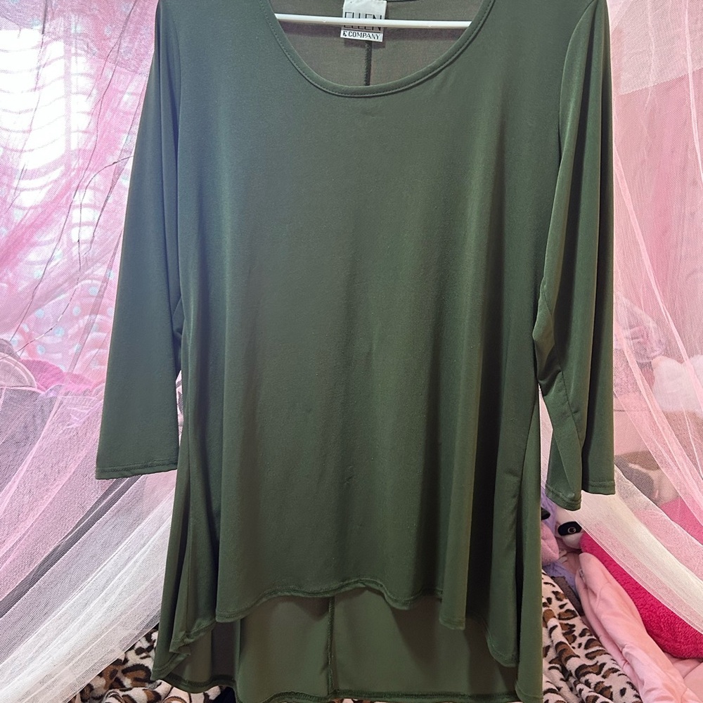 Luxurious Olive Green Tunic Top